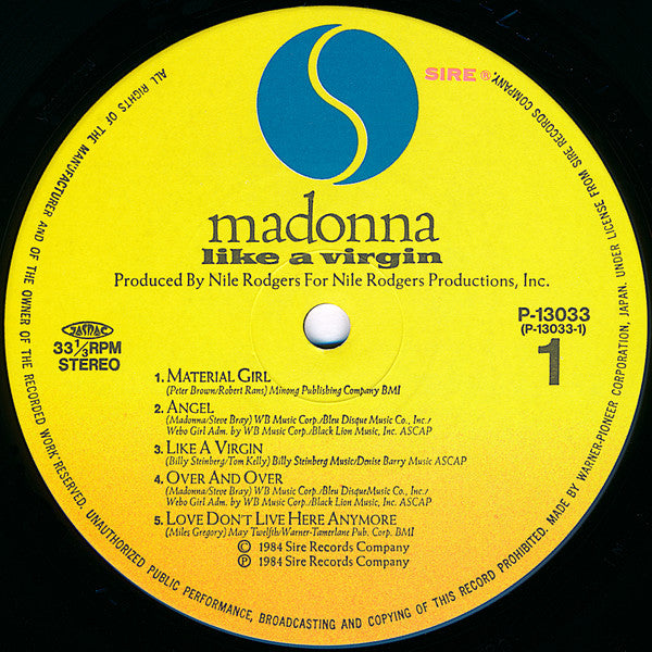 Madonna : Like A Virgin (LP, Album)