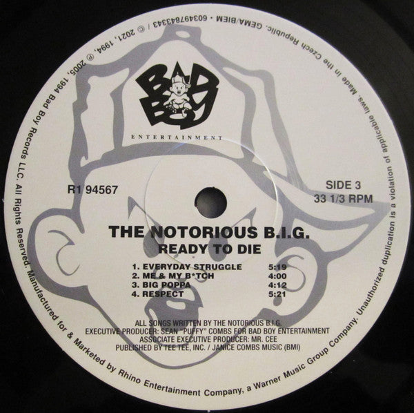 Notorious B.I.G. : Ready To Die (2xLP, Album, RE)