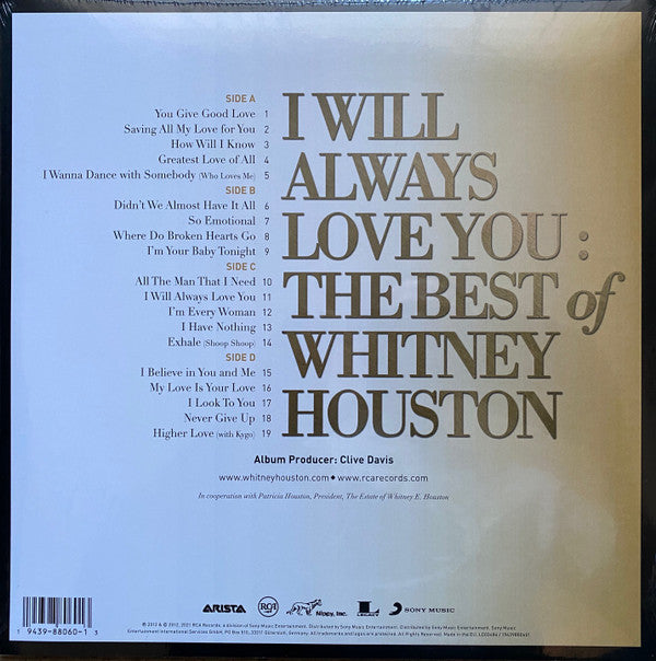 Whitney Houston : I Will Always Love You: The Best Of Whitney Houston (2xLP, Comp, RE)