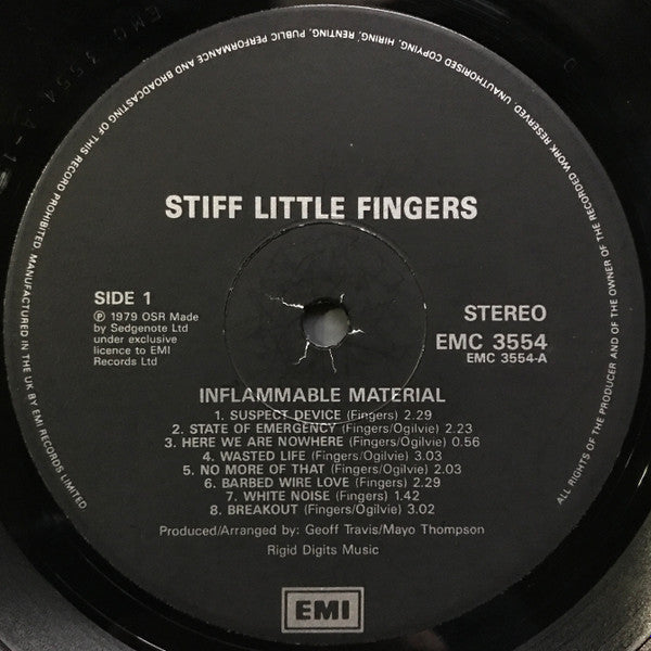 Stiff Little Fingers : Inflammable Material (LP, Album, RE, RM)