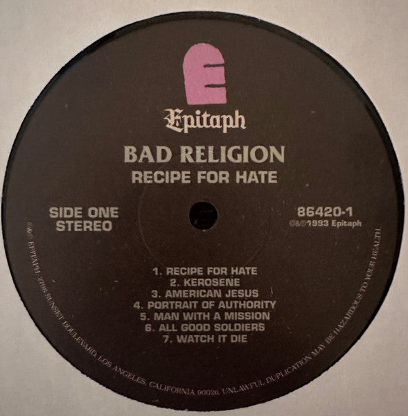 Bad Religion : Recipe For Hate (LP, Album, RE)