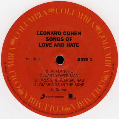 Leonard Cohen : Songs Of Love And Hate (LP, Album, RSD, RE, Whi)