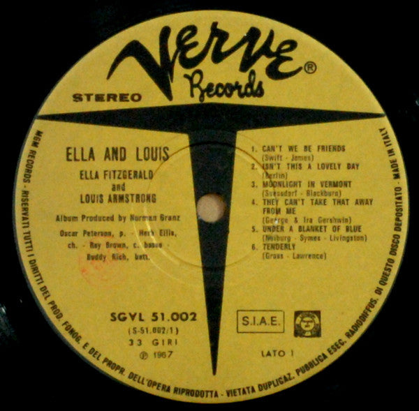 Ella Fitzgerald & Louis Armstrong : Ella And Louis (LP, Album, RE)