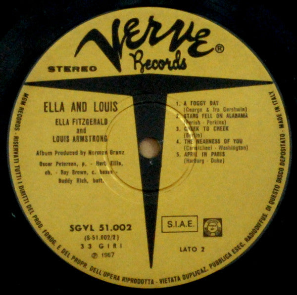 Ella Fitzgerald & Louis Armstrong : Ella And Louis (LP, Album, RE)