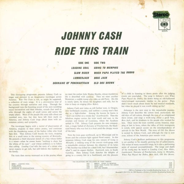 Johnny Cash : Ride This Train (LP, Album, RE)