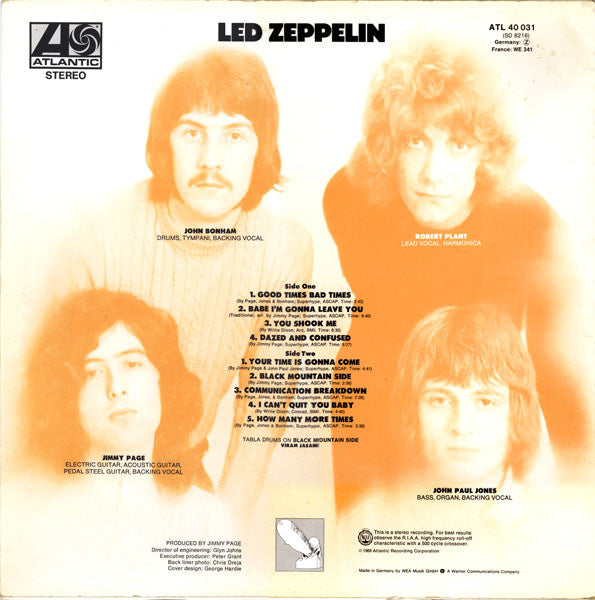 Led Zeppelin :  Led Zeppelin (LP, Album, RE)