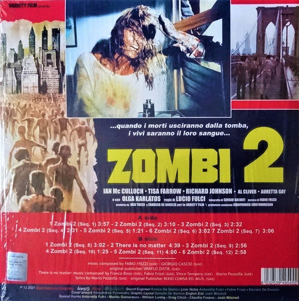 Fabio Frizzi : Zombie Flesh Eaters (Original Motion Picture Soundtrack) (LP, RE, Yel)