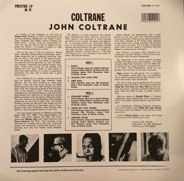 John Coltrane : Coltrane (LP, Album, Mono, RE, RP)