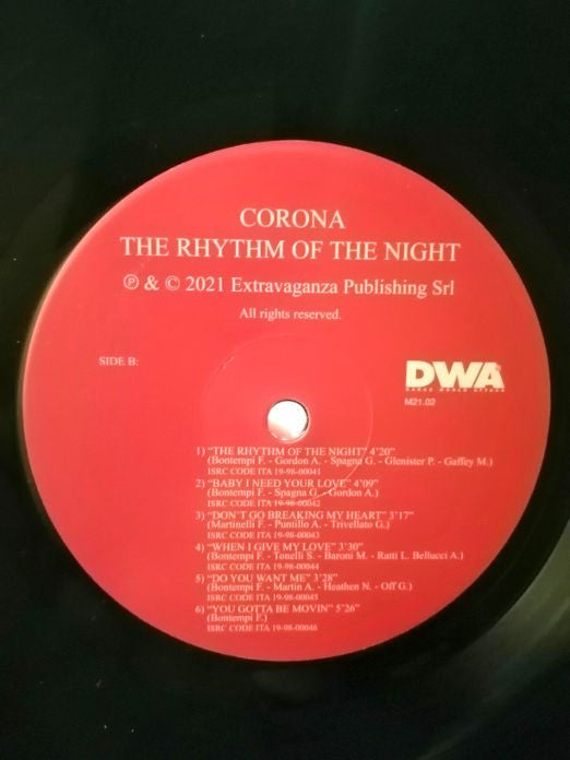 Corona : The Rhythm Of The Night  (LP, Album, RE)