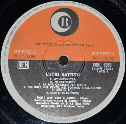 Lucio Battisti : Lucio Battisti (LP, Album, Gat)