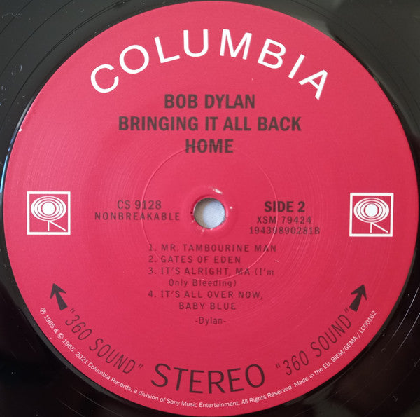 Bob Dylan : Bringing It All Back Home (LP, Album, RE)