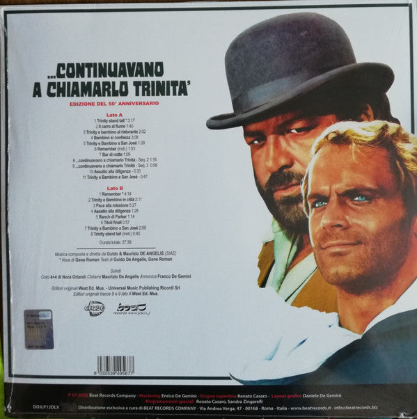 Guido And Maurizio De Angelis : Continuavano A Chiamarlo Trinità (Colonna Sonora Originale - Edizione Del 50° Anniversario) (LP, Ltd, RE, RM, Whi)