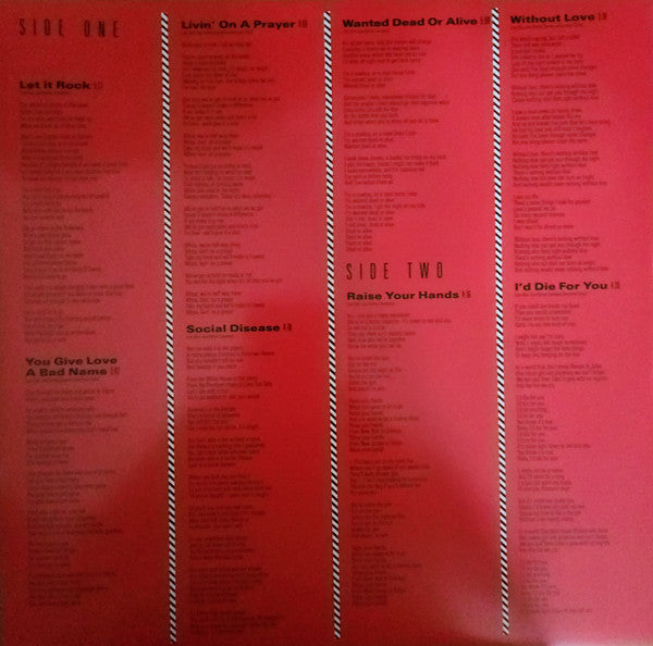 Bon Jovi : Slippery When Wet (LP, Album, RE, 180)