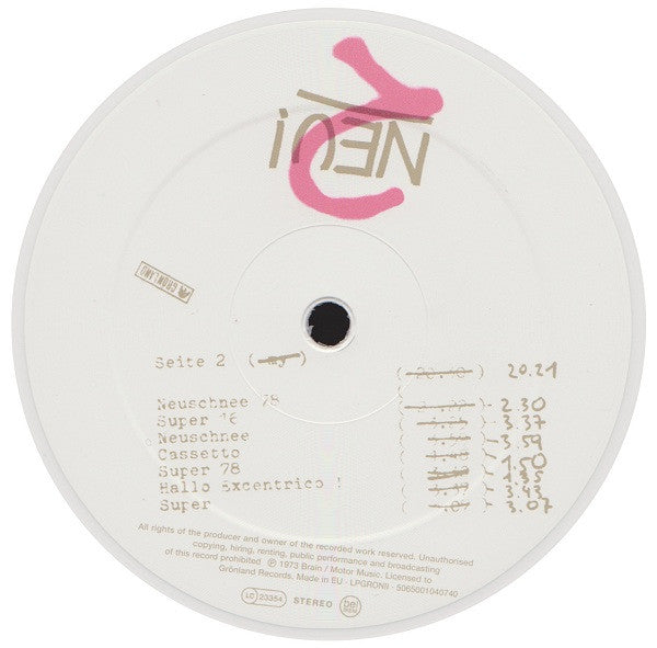 Neu! : Neu! 2 (LP, Album, RE, Whi)