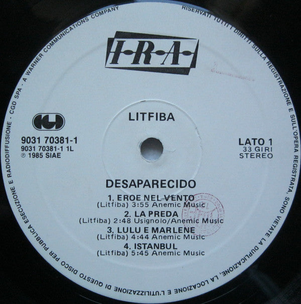 Litfiba : Desaparecido (LP, Album, RE)