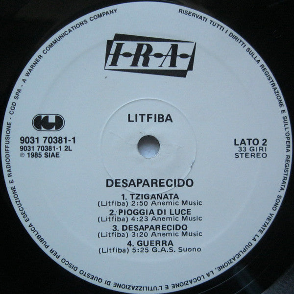 Litfiba : Desaparecido (LP, Album, RE)