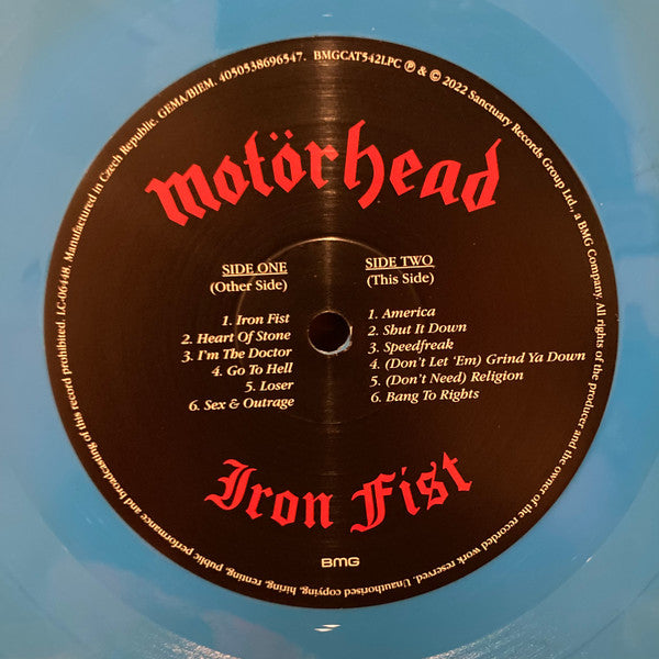 Motörhead : Iron Fist (LP, Album, Ltd, RE, Blu)