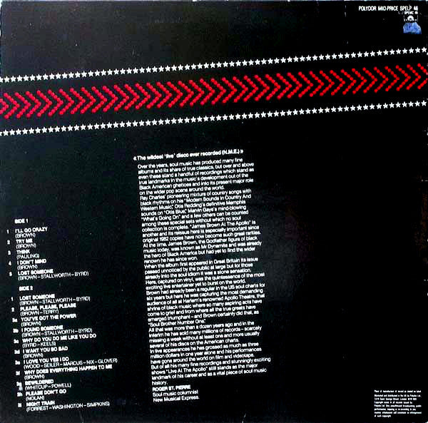 James Brown : James Brown At The Apollo Volume 1 (LP, Album, RE)