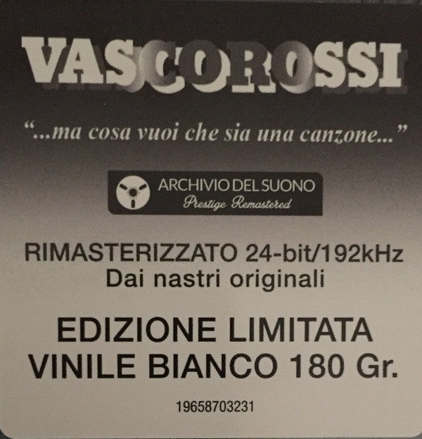 Vasco Rossi : "...Ma Cosa Vuoi Che Sia Una Canzone..." (LP, Album, RE, RM, Whi)