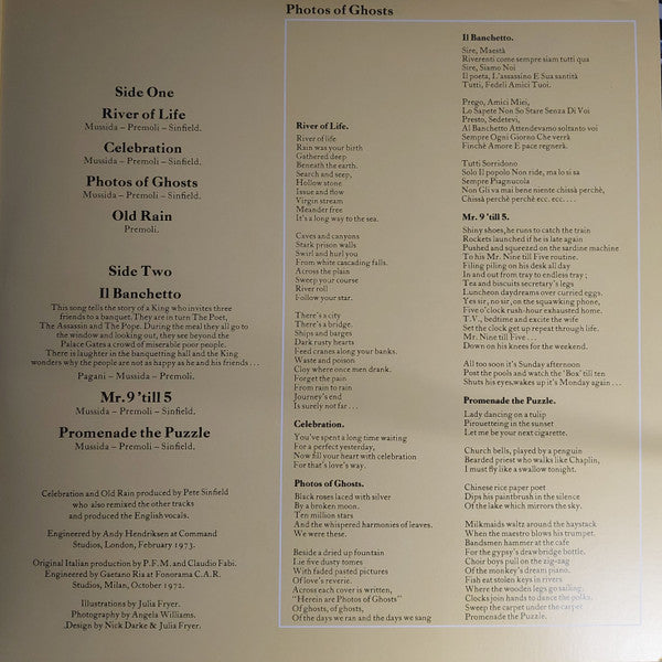 Premiata Forneria Marconi : Photos Of Ghosts (LP, Album, Ltd, RE, Cle)