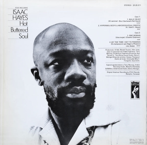 Isaac Hayes : Hot Buttered Soul (LP, Album, RE)