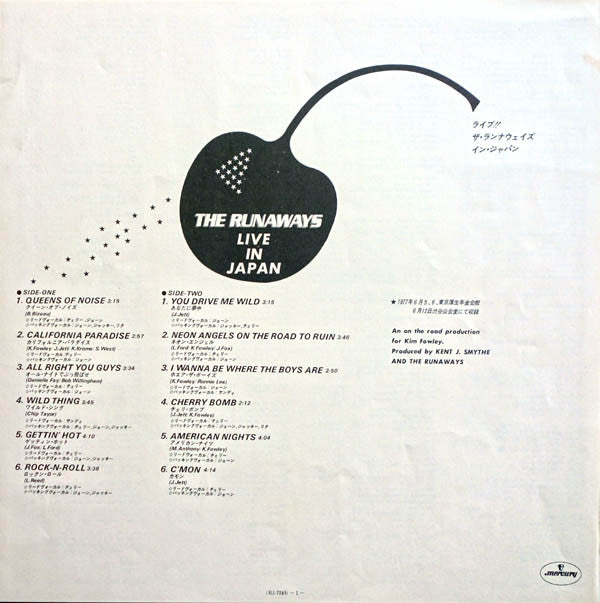 The Runaways = The Runaways : Live In Japan = ライブ！ ザ・ランナウェイズ・イン・ジャパン (LP, Album, Gat)