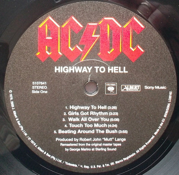 AC/DC : Highway To Hell (LP, Album, RE, RM, 180)