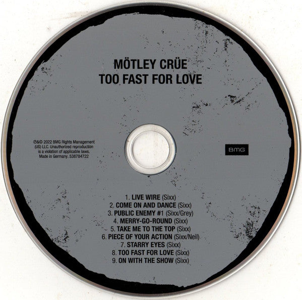 Mötley Crüe : Too Fast For Love (CD, Album, RE, RM, Dig)