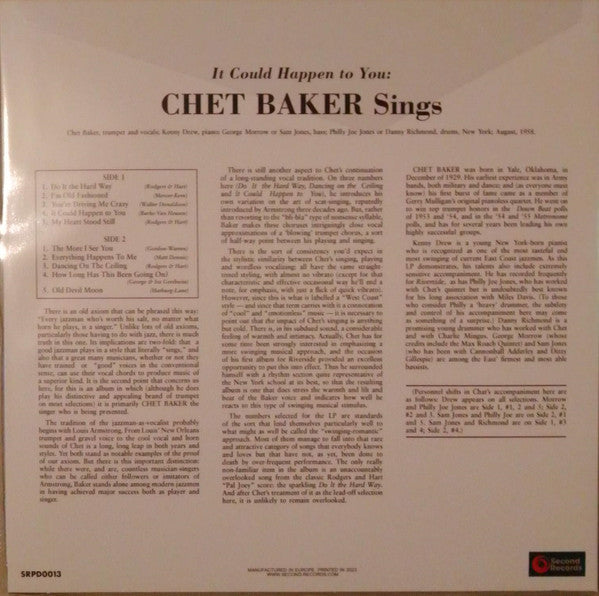 Chet Baker : It Could Happen To You - Chet Baker Sings (LP, Album, RE)