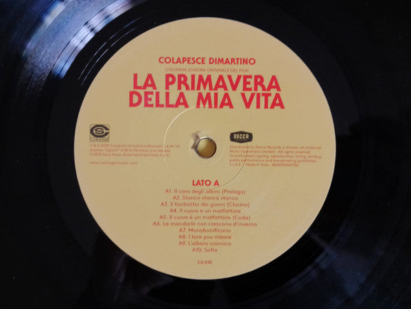 Colapesce, Dimartino : La Primavera Della Mia Vita (Colonna Sonora Originale Del Film) (LP, Ltd, Num)