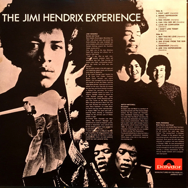 The Jimi Hendrix Experience : Are You Experienced (LP, Album, Mono, RE)