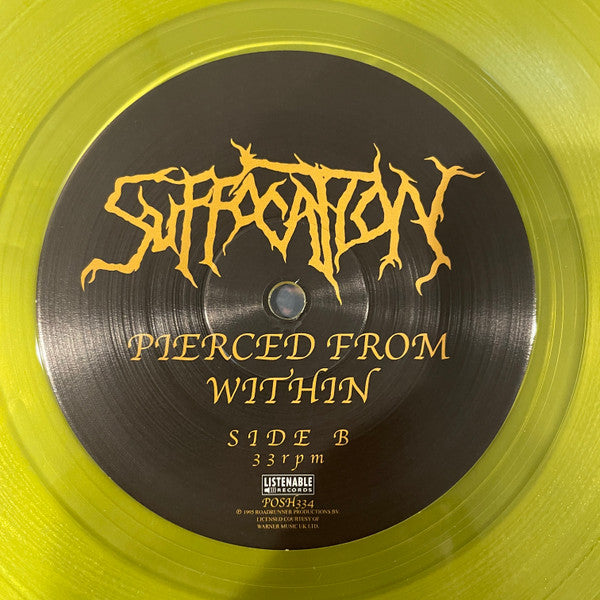 Suffocation : Pierced From Within (LP, Album, Ltd, RE, RP, Yel)