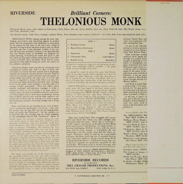 Thelonious Monk = Thelonious Monk : Brilliant Corners = ブリリアント・コーナーズ (LP, Album, Mono, RE)