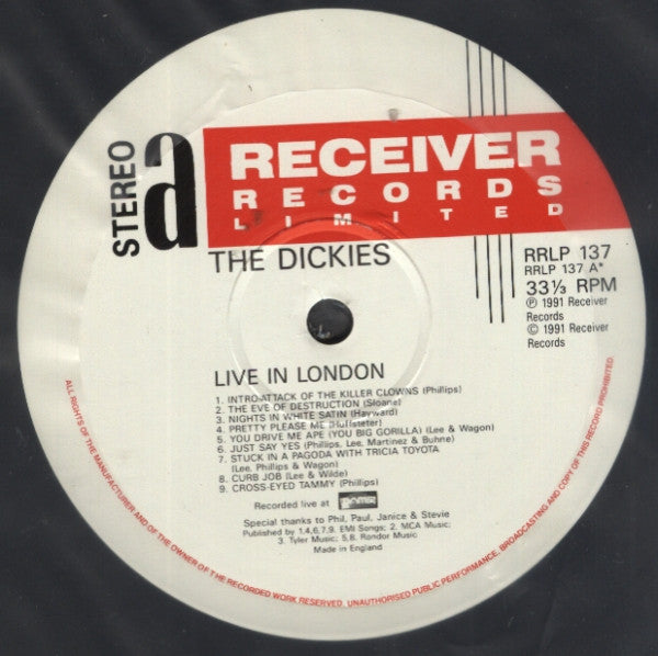 The Dickies : Live In London - Locked 'N' Loaded (LP, Album)