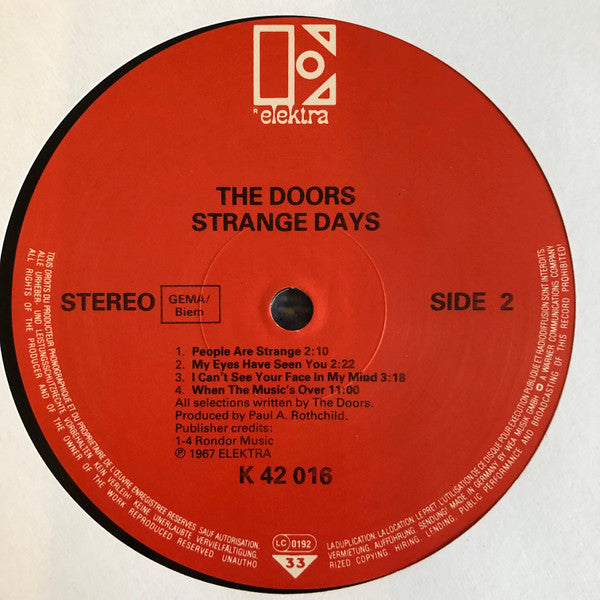 The Doors : Strange Days (LP, Album, RE)