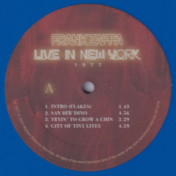 Frank Zappa : Live In New York 1977 (2xLP, Num, Unofficial, Blu)