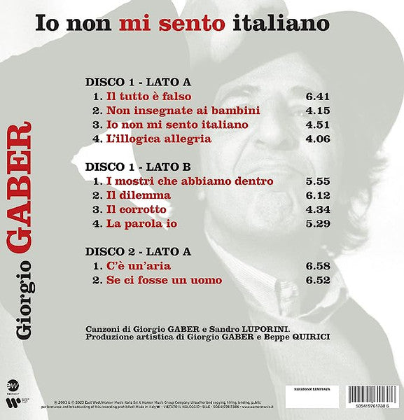 Giorgio Gaber : Io Non Mi Sento Italiano (2xLP, Ltd, Nat)