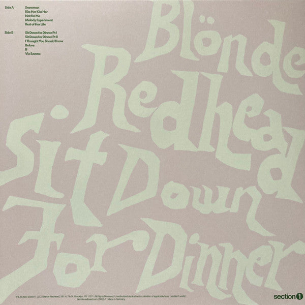Blonde Redhead : Sit Down For Dinner (LP, Album)