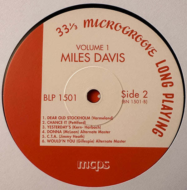 Miles Davis : Volume 1 (LP, Comp, Mono, Ltd, RE, Unofficial)