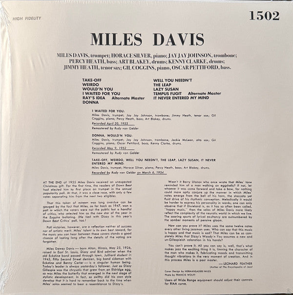 Miles Davis : Volume 2 (LP, Comp, Mono, Ltd, RE, Unofficial)