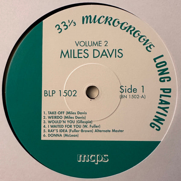 Miles Davis : Volume 2 (LP, Comp, Mono, Ltd, RE, Unofficial)