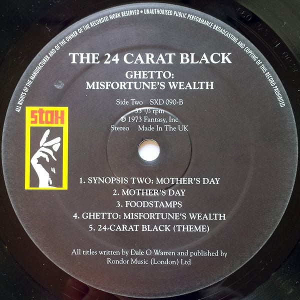 24 Carat Black : Ghetto: Misfortune's Wealth (LP, Album, RE)