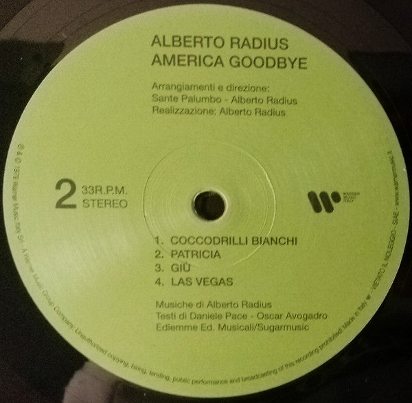 Alberto Radius : America Good-Bye (LP, Album, Ltd, Num, RE, 180)