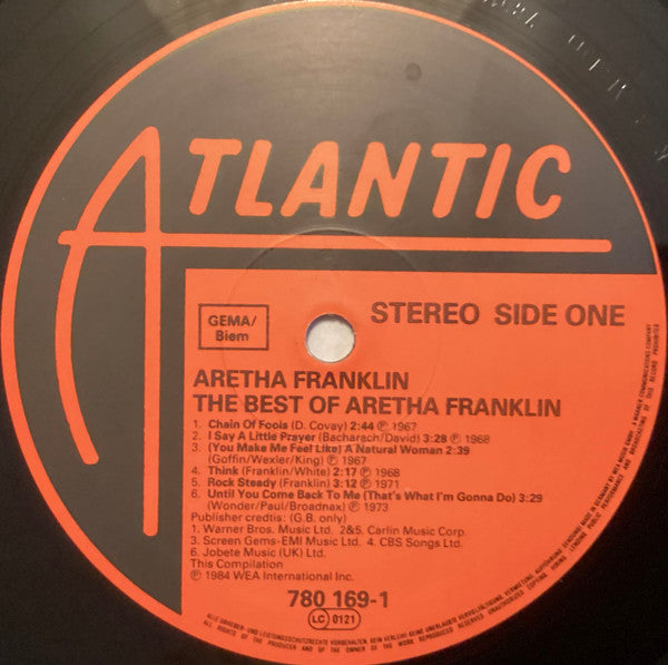 Aretha Franklin : The Best Of Aretha Franklin (LP, Comp, No )