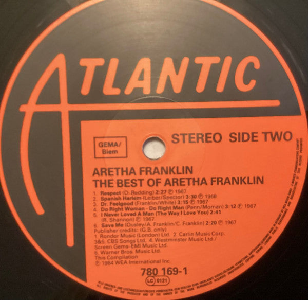 Aretha Franklin : The Best Of Aretha Franklin (LP, Comp, No )