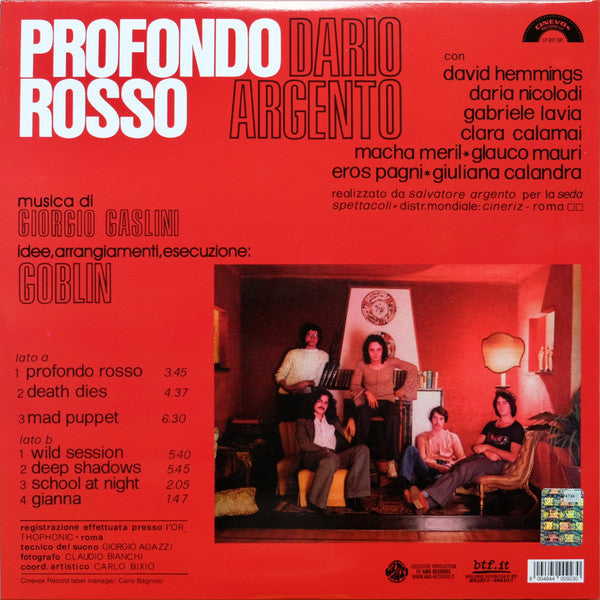 Goblin : Profondo Rosso (Colonna Sonora Originale Del Film) (LP, Album, Ltd, RE, 140)