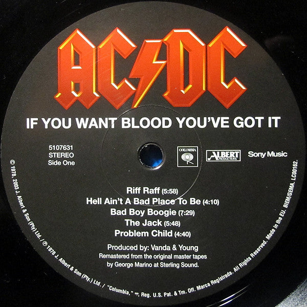 AC/DC : If You Want Blood You've Got It (LP, Album, RE, RM, 180)