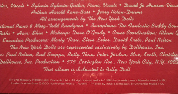 New York Dolls : New York Dolls (LP, Album, RE, RM, 180)