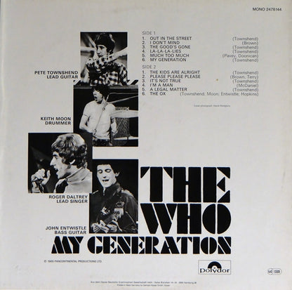 The Who : My Generation (LP, Album, Mono, RE)