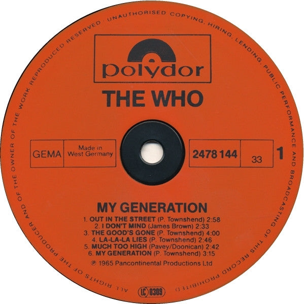 The Who : My Generation (LP, Album, Mono, RE)
